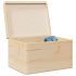 Cutie din lemn cu capac negru 40x30x23 cm lemn masiv de pin GartenMobel Dekor