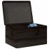 Cutie din lemn cu capac negru 40x30x23 cm lemn masiv de pin GartenMobel Dekor