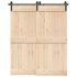 Set feronerie pentru uși glisante, negru, 200 cm, oțel GartenMobel Dekor