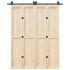 Set feronerie pentru ușă glisantă, negru, 183 cm, oțel GartenMobel Dekor