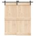 Set feronerie pentru uși glisante, negru, 200 cm, oțel GartenMobel Dekor