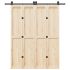 Set feronerie pentru ușă glisantă, negru, 183 cm, oțel GartenMobel Dekor