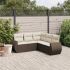 Set mobilier de grădină cu perne, 5 piese, negru, poliratan GartenMobel Dekor