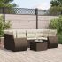 Set canapele de grădină cu perne, 7 piese, negru, poliratan GartenMobel Dekor