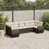 Set canapele de grădină cu perne, 7 piese, negru, poliratan GartenMobel Dekor