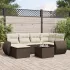 Set canapele de grădină cu perne, 7 piese, negru, poliratan GartenMobel Dekor