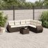 Set canapele de grădină cu perne, 7 piese, negru, poliratan GartenMobel Dekor