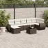 Set mobilier de grădină cu perne, 8 piese, negru, poliratan GartenMobel Dekor
