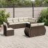 Set mobilier de grădină cu perne, 8 piese, negru, poliratan GartenMobel Dekor