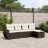 Set mobilier de grădină cu perne, 6 piese, negru, poliratan GartenMobel Dekor