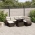 Set mobilier de grădină cu perne, 8 piese, negru, poliratan GartenMobel Dekor