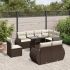 Set mobilier de grădină cu perne, 9 piese, negru, poliratan GartenMobel Dekor