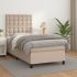 Pat box spring cu saltea, alb, 100x200 cm, piele ecologică GartenMobel Dekor