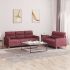 Set de canapele cu perne, 2 piese, gri deschis, textil GartenMobel Dekor