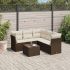 Set mobilier de grădină cu perne, 6 piese, negru, poliratan GartenMobel Dekor