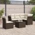 Set mobilier de grădină cu perne, 6 piese, negru, poliratan GartenMobel Dekor