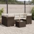 Set canapele de grădină cu perne, 7 piese, negru, poliratan GartenMobel Dekor