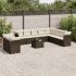 Set canapele de grădină cu perne, 11 piese, negru, poliratan GartenMobel Dekor