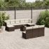 Set canapele de grădină cu perne, 11 piese, negru, poliratan GartenMobel Dekor