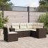 Set mobilier de grădină cu perne, 5 piese, negru, poliratan GartenMobel Dekor