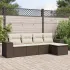 Set mobilier de grădină cu perne, 5 piese, negru, poliratan GartenMobel Dekor