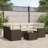 Set canapele de grădină cu perne, 7 piese, negru, poliratan GartenMobel Dekor