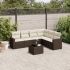 Set canapele de grădină cu perne, 7 piese, negru, poliratan GartenMobel Dekor