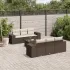 Set canapele de grădină cu perne, 7 piese, negru, poliratan GartenMobel Dekor
