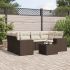 Set canapele de grădină cu perne, 7 piese, negru, poliratan GartenMobel Dekor