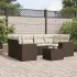 Set canapele de grădină cu perne, 7 piese, negru, poliratan GartenMobel Dekor