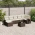 Set mobilier de grădină cu perne, 8 piese gri deschis poliratan GartenMobel Dekor