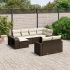 Set canapele de grădină cu perne, 10 piese, negru, poliratan GartenMobel Dekor