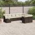 Set canapele de grădină cu perne, 10 piese, negru, poliratan GartenMobel Dekor