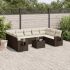 Set canapele de grădină cu perne, 10 piese, negru, poliratan GartenMobel Dekor