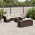 Set canapele de grădină cu perne, 10 piese, negru, poliratan GartenMobel Dekor