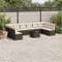 Set canapele de grădină cu perne, 11 piese, negru, poliratan GartenMobel Dekor