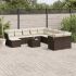 Set canapele de grădină, 12 piese, cu perne, negru, poliratan GartenMobel Dekor