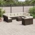 Set mobilier de grădină cu perne, 13 piese, negru, poliratan GartenMobel Dekor