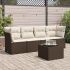 Set mobilier de grădină cu perne, 5 piese, negru, poliratan GartenMobel Dekor