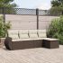 Set mobilier de grădină cu perne, 5 piese, negru, poliratan GartenMobel Dekor
