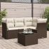 Set mobilier de grădină cu perne, 5 piese, negru, poliratan GartenMobel Dekor