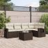 Set mobilier de grădină cu perne, 6 piese, negru, poliratan GartenMobel Dekor