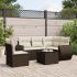 Set mobilier de grădină cu perne, 6 piese, negru, poliratan GartenMobel Dekor