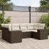 Set mobilier de grădină cu perne, 6 piese, negru, poliratan GartenMobel Dekor
