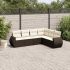 Set mobilier de grădină cu perne, 6 piese, negru, poliratan GartenMobel Dekor