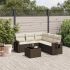 Set mobilier de grădină cu perne, 6 piese, negru, poliratan GartenMobel Dekor