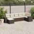 Set canapele de grădină cu perne, 7 piese, negru, poliratan GartenMobel Dekor