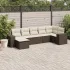 Set canapele de grădină cu perne, 7 piese, negru, poliratan GartenMobel Dekor