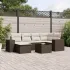 Set canapele de grădină cu perne, 7 piese, negru, poliratan GartenMobel Dekor