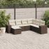 Set canapele de grădină cu perne, 7 piese, negru, poliratan GartenMobel Dekor